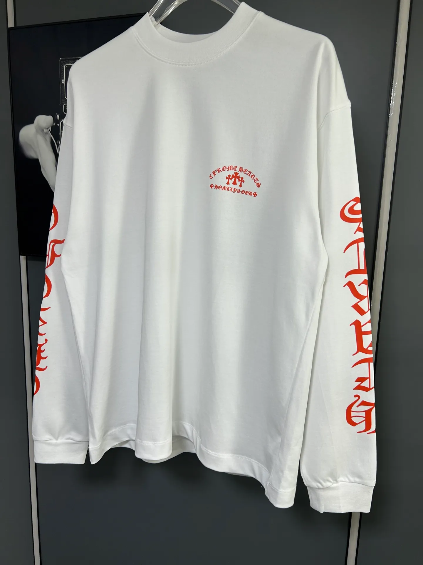 P230 2026 new (exclusive) Chrome Hearts autumn and winter limited edition heavyweight high-weight long-sleeved T-shirt, customized Dreamweaver Yayun ribbed cotton designer concept style Fabric: Heavy 380g Size: S M L XL Color: White
